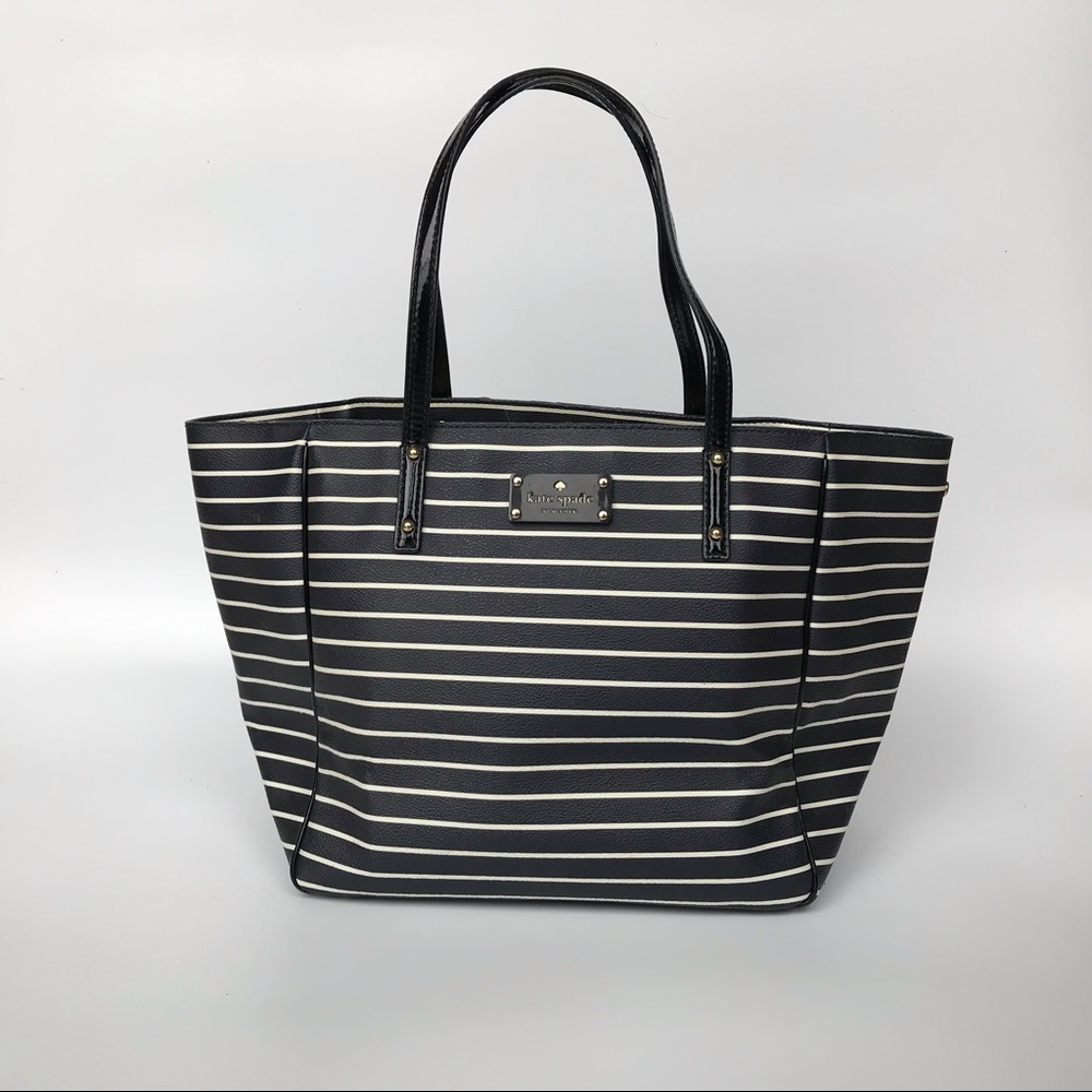 Kate Spade New York Blue and White Stripped Tote